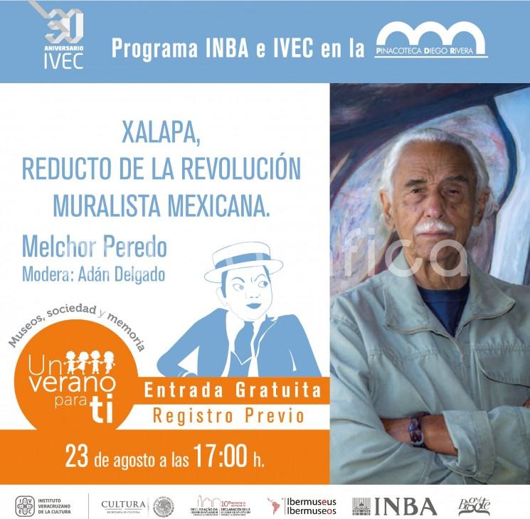 El artista Melchor Peredo hablará sobre su libro Xalapa, reducto de la revolución muralista mexicana, el miércoles 23 de agosto a las 17:00 horas en la Pinacoteca Diego Rivera del Instituto Veracruzano de la Cultura (IVEC), con entrada gratuita. 