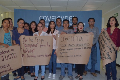 Trabajadores del Consejo Veracruzano de Investigación Científica y Desarrollo Tecnológico (COVEICYDET) se encuentran en paro de brazos caídos luego de que la Secretaria de Finanzas dejara de pagarles sus quincenas de diciembre y aguinaldo. 