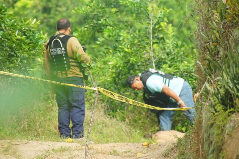 Personal ministerial y la FGE se apersonó en el lugar; para recabar las evidencias necesarias. Según las primeras evidencias, el hombre fue degollado en el lugar. Se descartó que se tratara del gerente de CONAFOR, quien desapareciera ayer miércoles. 