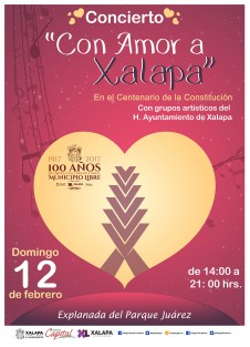 Este domingo en el parque Juárez de Xalapa se presentarán una serie de grupos artísticos a partir  de ls 14:00 horas en el concierto <em>Por amor a Xalapa</em>. 