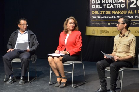 Organizadores del Festival del Día Mundial del Teatro, en conferencia de prensa hablaron sobre los pormenores de su realización, del 27 de marzo al 1 de abril, en la Facultad de artes Plásticas de la UV. 