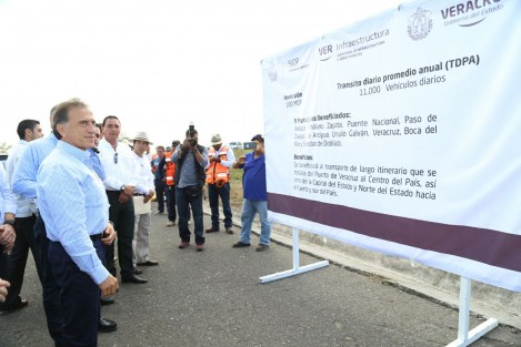 Con una inversión de 180 millones de pesos, el gobernador del Estado, MiguelÁngel Yunes Linares, dio el banderazo de la obra del libramiento nororiente de la ciudad de Cardel.