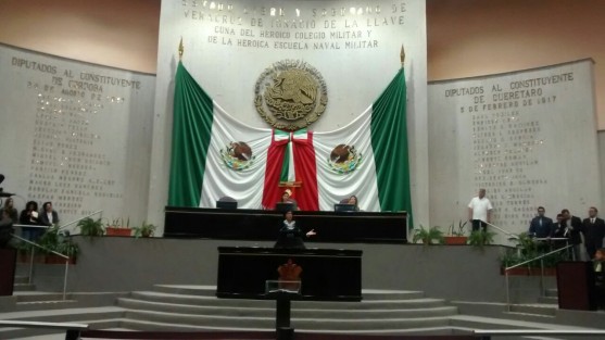 La diputada perredista Yazmín Copete Zapot subió a tribuna en un último intento por convencer a la oposición de aprobar la  reestructuración de la deuda. 
