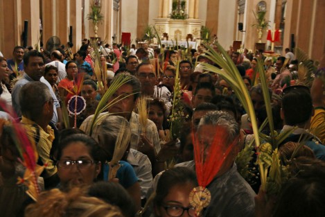 Se llevó a cabo la Misa de Ramos en la Catedral de Veracruz dando de esta manera el inicio de la Semana Santa. 