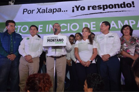 Respaldando el inicio de campaña del candidato priista a  la alcaldía de Xalapa, estuvieron el senador Héctor Yunes Landa, y el dirigente estatal de PRI, Renato Alarcón. 