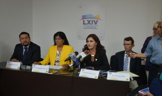 El grupo legislativo del PRD ofreció rueda de prensa, para informar sobre la iniciativa que presentaría Yazmín Copete sobre derecho de afrodescendientes, sin embargo más atención llamó la presencia de la diputada Dulce María García, por el video difundido en redes en donde increpa a la militantes de Movimiento Ciudadano en Tezonapa; así como las acusaciones de pederastia a funcionario de Santiago Tuxtla.