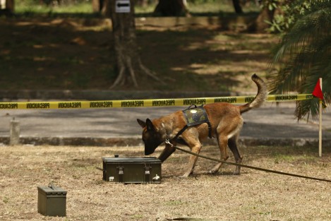 Durante el recorrido se pudo apreciar el adiestramiento de Binomios Caninos, así como algunas armas de combate, parque vehicular e instalaciones. 