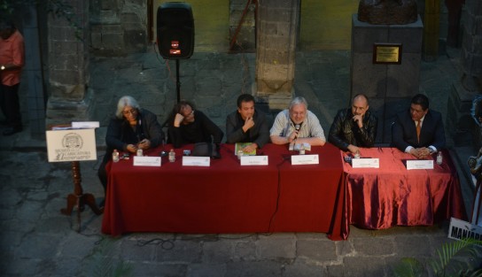 Jorge Luis <em>Manjarrez</em>, caricaturista, muralista, pintor y bohemio presentó su obra <em>Póker del Rock</em> en el Museo de la Caricatura en Donceles 99 del centro de la Ciudad de México.