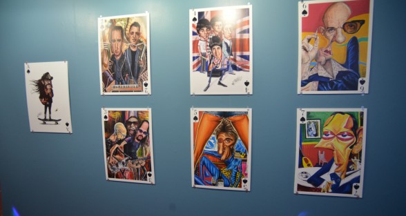 Jorge Luis <em>Manjarrez</em>, caricaturista, muralista, pintor y bohemio presentó su obra <em>Póker del Rock</em> en el Museo de la Caricatura en Donceles 99 del centro de la Ciudad de México.