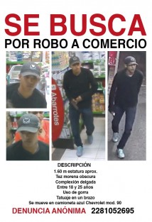 Uno de ellos ya era buscado pues aparecía en videos de tiendas de conveniencia cometiendo asaltos en Veracruz y Xalapa.