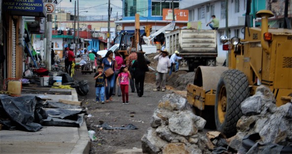 Las obras en la calle Pípila, en su última etapa. 