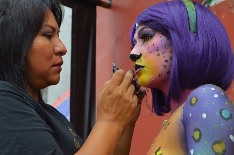 El Body paint es un arte cuyo medio de expresión es el cuerpo, para poder realizar este hermoso personaje se tuvieron que invertir al menos 6 horas en las que tanto maquillistas  como modelos tienen que pemanecer concentrados para poder lograr grandes personajes y transformaciones a través del color y la creatividad.