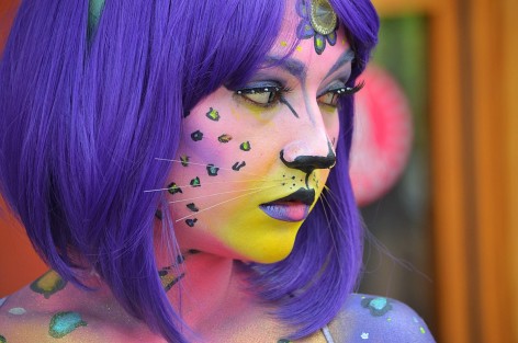 El Body paint es un arte cuyo medio de expresión es el cuerpo, para poder realizar este hermoso personaje se tuvieron que invertir al menos 6 horas en las que tanto maquillistas  como modelos tienen que pemanecer concentrados para poder lograr grandes personajes y transformaciones a través del color y la creatividad.