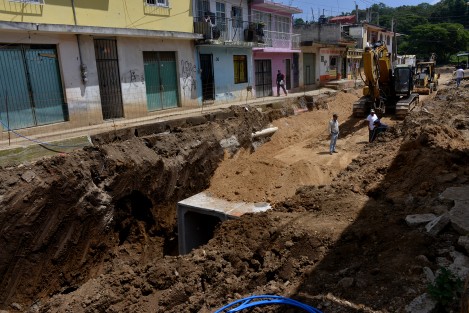 Así lucen los avances de la construcción de drenaje pluvial <em>División del  Norte 3ra etapa</em> el cual evitará inundaciones en la zona de colonia el Moral y su alrededores.