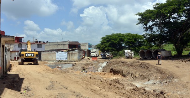Así lucen los avances de la construcción de drenaje pluvial <em>División del  Norte 3ra etapa</em> el cual evitará inundaciones en la zona de colonia el Moral y su alrededores.