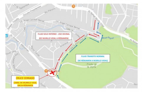 Este martes, se cortará el acceso hacia Rébsamen desde Díaz Ordaz, informaron las autoriddes del Ayuntamiento de Xalapa.