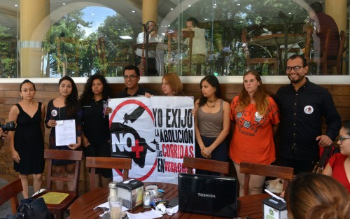 La red animalista y ambientalista de Veracruz, en conferencia de prensa en un café, exigió  un alto a la violencia en contra los animales así como la abolición de las corridas de toros y peleas de gallos.