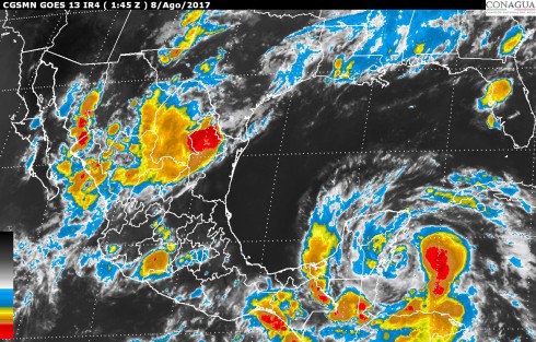Franklin se puede intensificar a huracán antes de impactar un punto entre el centro de Veracruz y sur de Tamaulipas. El efecto más significativo serían las lluvias, seguido por la intensidad del viento, así como oleaje elevado en la costa.