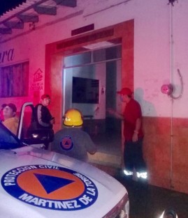 Ratas de agua visitaron en medio de la contingencia por el huracán la Casa de Cultura de Martínez de la Torre. 