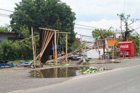 El saldo por el paso del huracán Franklin en Tlapacoyan, Ver. fueron casas destechadas, postes y árboles derribados, así como espectaculares y la mayor parte de la producción platanera destruida por los fuertes vientos, afortunadamente este meteoro no cobró vidas humanas.
