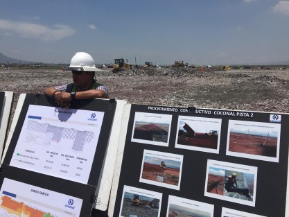 La construcción del Nuevo Aeropuerto Internacional de la Ciudad de México, avanza pese a las opiniones en contra del proyecto. Ya en 2016 fueron concluídos los trabajos preliminares, como la nivelación del terreno y las instalaciones temporales para la construcción.
