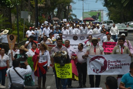 Con megamarcha piden al Gobernador que no se prohiban las vaquilladas y peleas de gallos. 