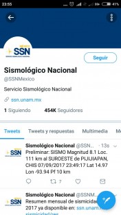 Fuerte sismo con epicentro en Chiapas al filo de la medianoche de este jueves. 