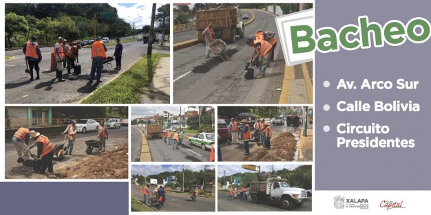 A partir de la mañana de este lunes, el Ayuntamiento de Xalapa realiza trabajos de reencarpetado en las avenidas Circuito Presidentes y Arco Sur, que resultaron afectadas por las torrenciales lluvias registradas la semana pasada en la ciudad.