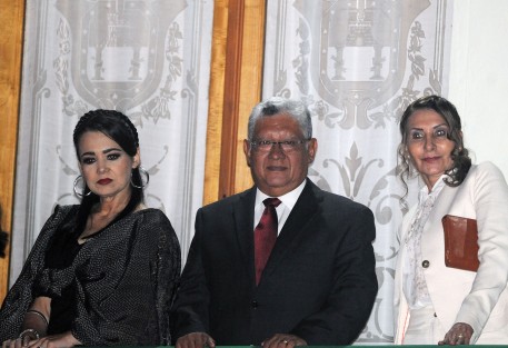 Joaquín Guzmán, disfruando del primer Grito en el poder. 