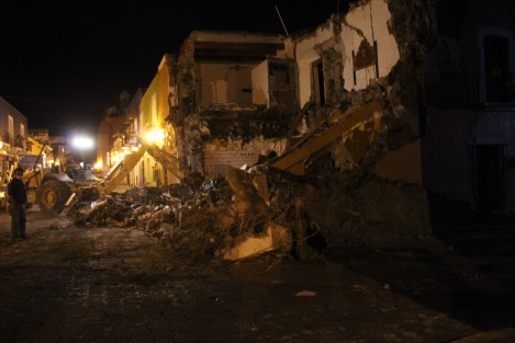 Diversos edificios afectados en el centro histórico de Atlixco, Puebla, por el sismo de 7.1 grados registrado este martes 19 de septiembre. 