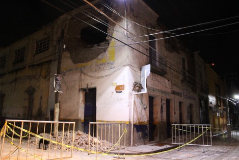 Diversos edificios afectados en el centro histórico de Atlixco, Puebla, por el sismo de 7.1 grados registrado este martes 19 de septiembre. 