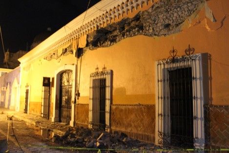 Diversos edificios afectados en el centro histórico de Atlixco, Puebla, por el sismo de 7.1 grados registrado este martes 19 de septiembre. 