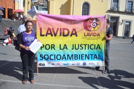 Integrantes de La Vida entregaron este día un oficio en Palacio de Gobierno para pedirle se opongan a la instalación de empresas mineras en el estado de Veracruz, ya que representan un peligro para el ecosistema y la población. Luego de ello realizaron un pequeño plantón en Plaza Lerdo.