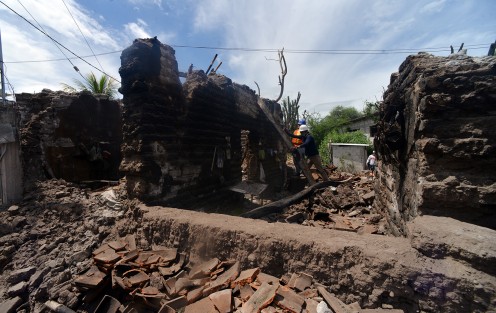 Contla, localidad cercana al poblado Quebrantadero, y a unos minutos de Axochiapa, en el estado de Morelos, con derrumbe de viviendas, pero afortunadamente cuentan con víveres necesarios para atender a la pequeña población.
