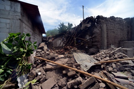 Contla, localidad cercana al poblado Quebrantadero, y a unos minutos de Axochiapa, en el estado de Morelos, con derrumbe de viviendas, pero afortunadamente cuentan con víveres necesarios para atender a la pequeña población.
