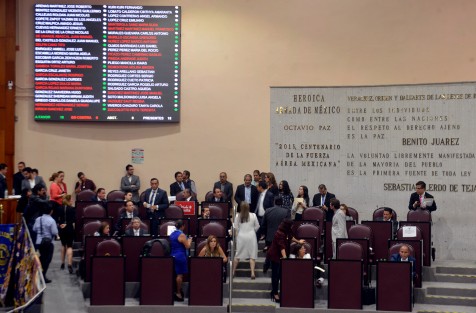 Después de haber celebrado la sesión solemne, los diputados del PAN, uno de nueva alianza, tres del PRD y uno del Verde iniciaron la sesión sin la presencia de los legisladores de Morena y del PRI, con caras felices por sentirse en la plenitud del pinche poder, ya que votaron a favor de todo lo que su conciencia les dictó que si y en contra de los que les dijo que no (su conciencia).
