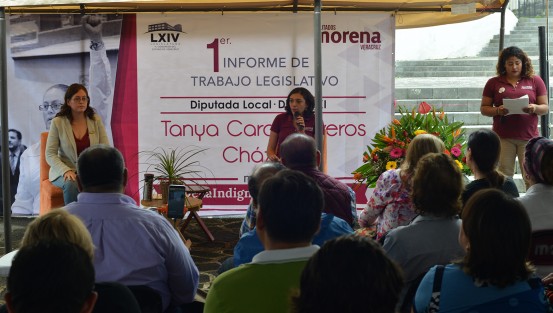 La diputada Tanya Carola Viveros junto con sus colaboradores, expusieron los proyectos que la legisladora de MORENA está impulsando en el distrito, además de su trabajo legislativo.