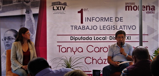 La diputada Tanya Carola Viveros junto con sus colaboradores, expusieron los proyectos que la legisladora de MORENA está impulsando en el distrito, además de su trabajo legislativo.
