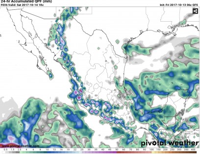 Próximas 24-48 horas se prevé continúe el potencial de lluvias y tormentas fuertes a muy fuertes especialmente en la porción sur del Estado de Veracruz, asociado a la presencia del Frente Estacionario No. 4 desde el noreste del Golfo de México hasta la región de Los Tuxtlas y una vaguada en el suroeste del mismo Golfo, tal situación, es amplificados por el campo de vientos en altura. 