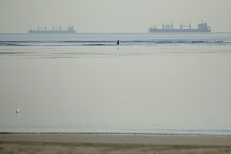 Bañistas disfrutan del fenónemo de Marea Baja provocado por la actividad lunar. Los asistentes a la playa pueden caminar y explorar sitios que en días comunes son de difícil acceso. 