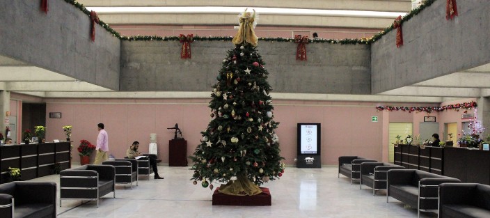 Poco a poco el Palacio Legislativo se va llenando de adornos navideños. 
