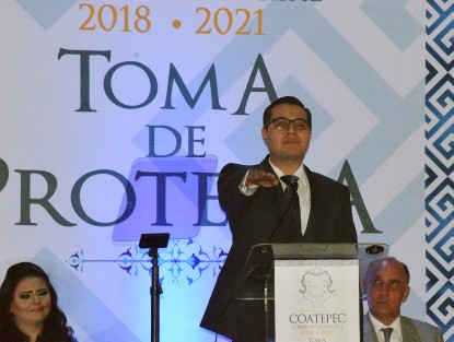 Enrique Fernández Peredo, rindió protesta como alcalde de Coatepec. 