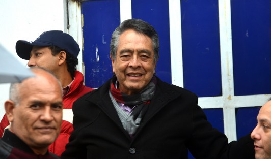 Anastasio García Durán acompañó  a su bodoque en su registro como precandidato de MORENA.
