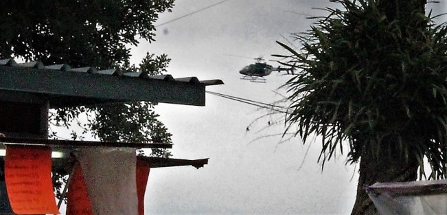 Como parte del reforzamiento de vigilancia en  Xalapa, este martes un helicóptero de la Fuerza Civil realizó recorridos por varias partes de la capital. 