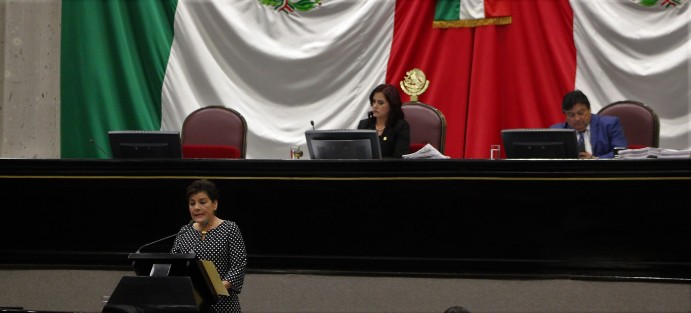 presidenta de la Mesa Directiva del Congreso del Estado, María Elisa Manterola Sainz, presentó una iniciativa de reforma al Código de Derechos del Estado, para incluir al sector primario en la condonación del pago de derecho por adquirir un crédito hipotecario.