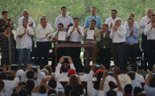 El presidente Enrique Peña Nieto estuvo en Misantla para conmemorar el Día Mundial del Agua.  
