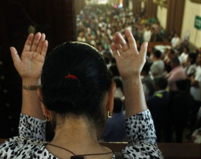 Misa de los Santos Óleos en la Catedral de Xalapa.