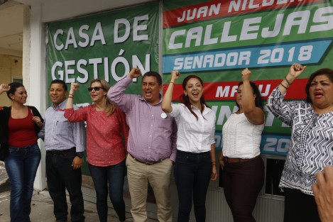 Aunque todavía no es electo, el candidato a la senaduría por Veracruz, Juan Nicolàs Callejas Roldàn, inauguró su casa de gestión. Le acompañaron los candidatos por los distritos 1 y 2 de Veracruz.