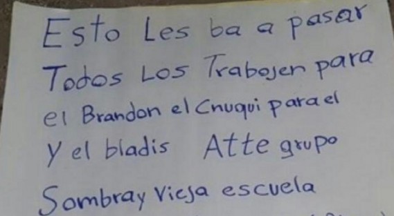 Narcomensaje dejado a taxista es dirigido a extorsionadores de Tlapacoyan.
