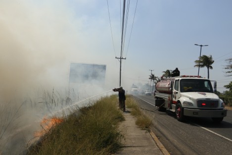 Un fuerte incendio se registró en la zona de Tembladeras, un área natural protegida de Veracruz, Ver. El siniestro consumió varias hectáreas de vegetación. Por su cercanía con la Fiscalía Regional, el mismo personal tuvo que aplicarse en tareas para sofocar el fuego. 